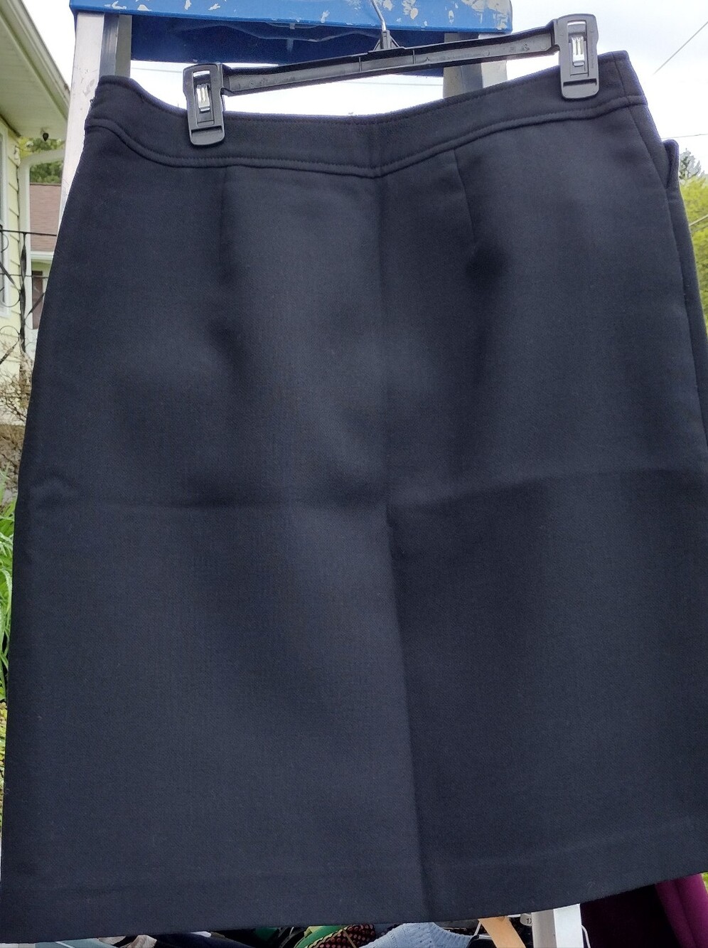 Fully Lined Wool Blend Skirt With Deep Pockets
